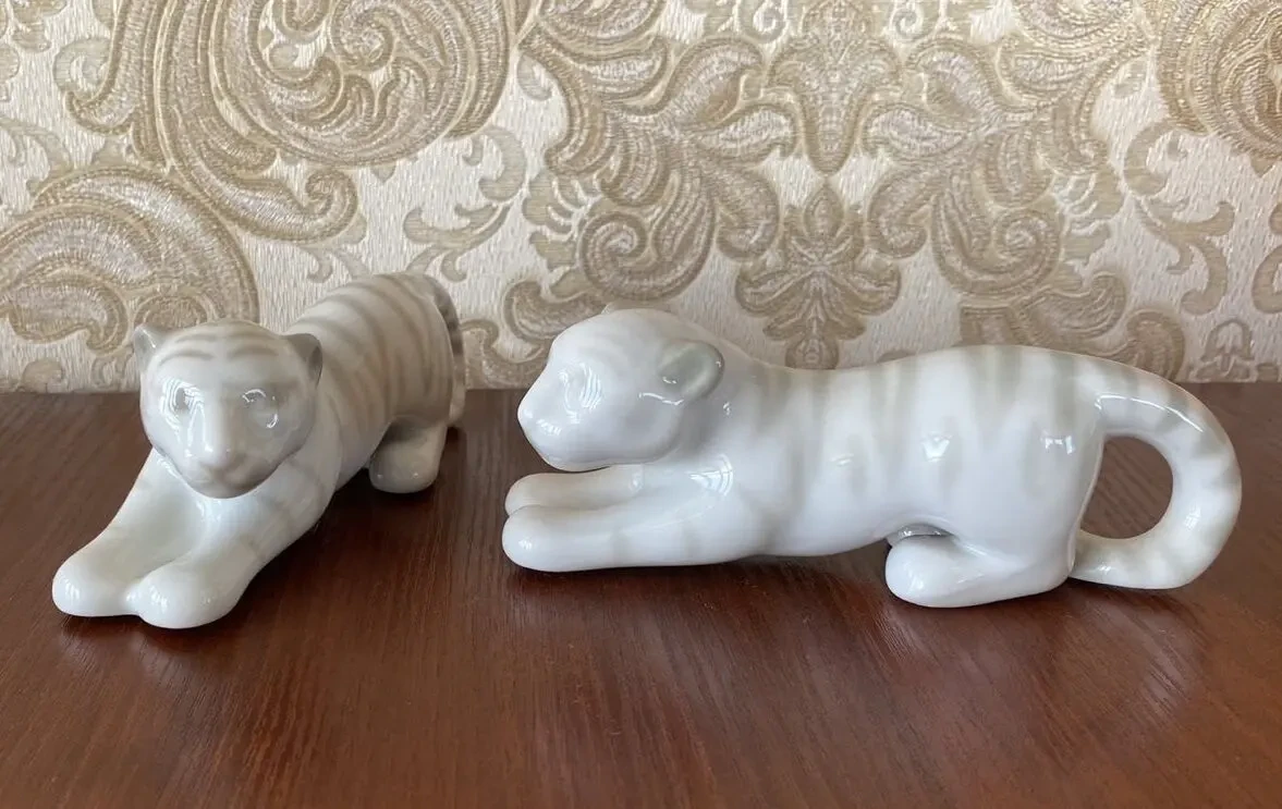 Пара тигрят серые ушки 15 см Полонное 7