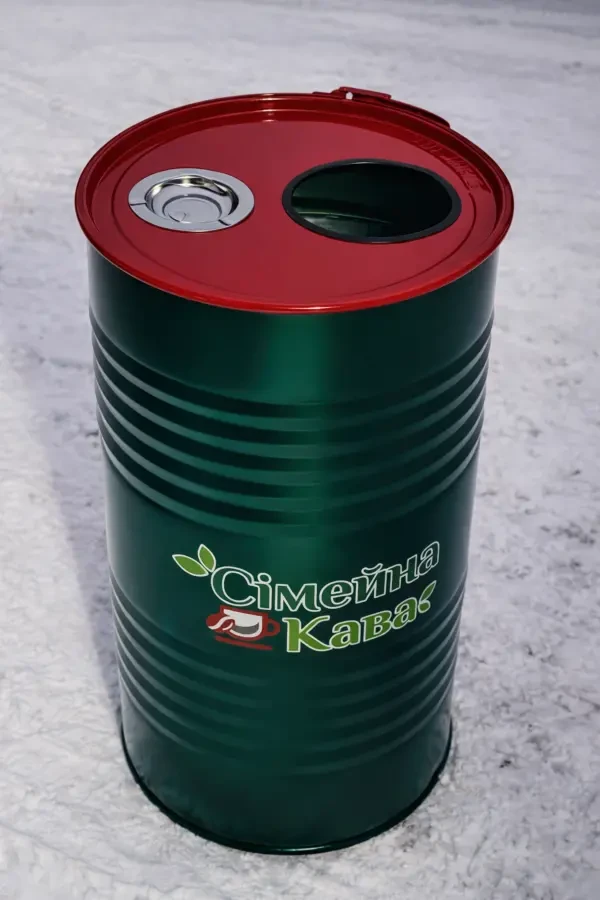 Урна металева для сміття 100л у вигляді бочки з вашим логотипом