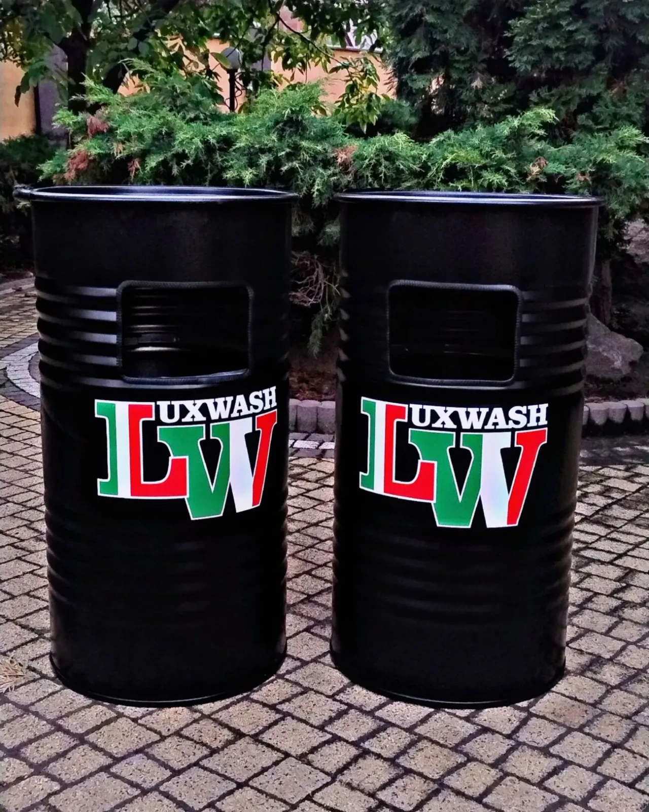 Урна металева для сміття 100л у вигляді бочки з вашим логотипом 3