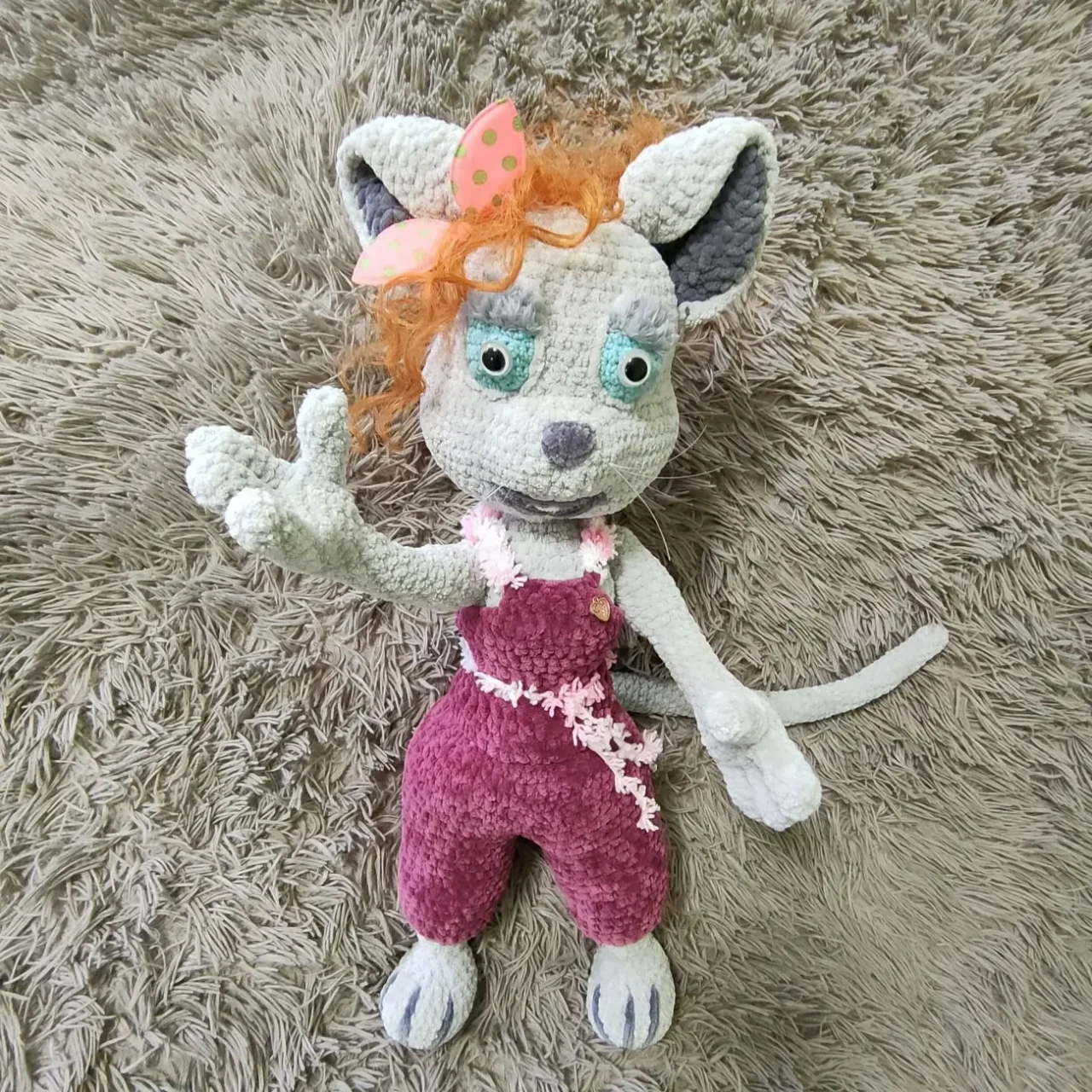 Іграшка вязана мишка  ручна работа подарунок