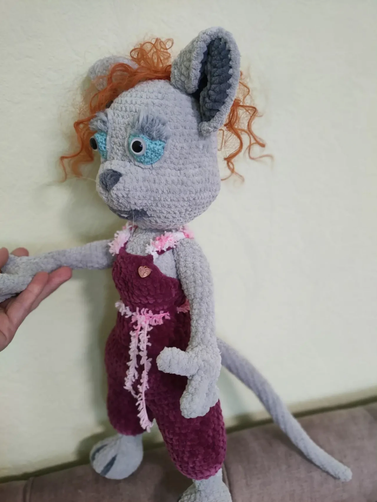 Іграшка вязана мишка  ручна работа подарунок 4