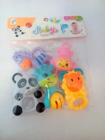 Брязкальце в ручку набір 5 штук упаковка пакет діткам 0 до 12 місяці