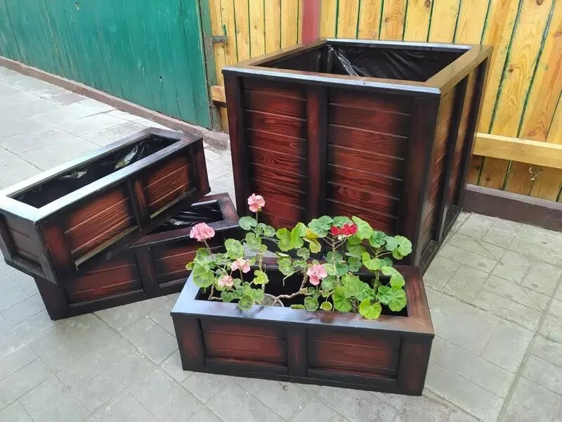 Утеплені Кашпо для ТУЇ з натурального дерева ( горщик, ящик) 5