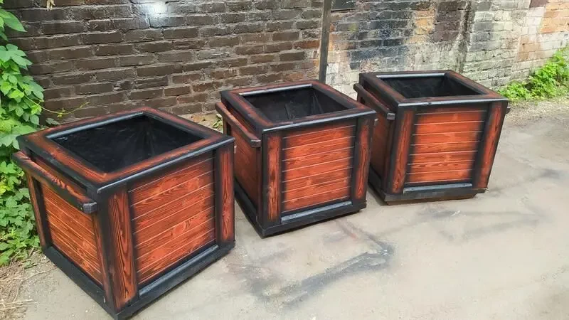 Утеплені Кашпо для ТУЇ з натурального дерева ( горщик, ящик) 3