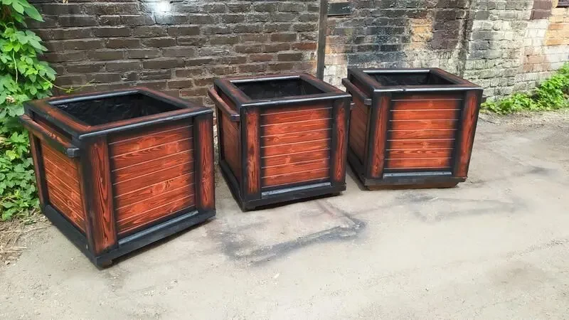 Утеплені Кашпо для ТУЇ з натурального дерева ( горщик, ящик) 4