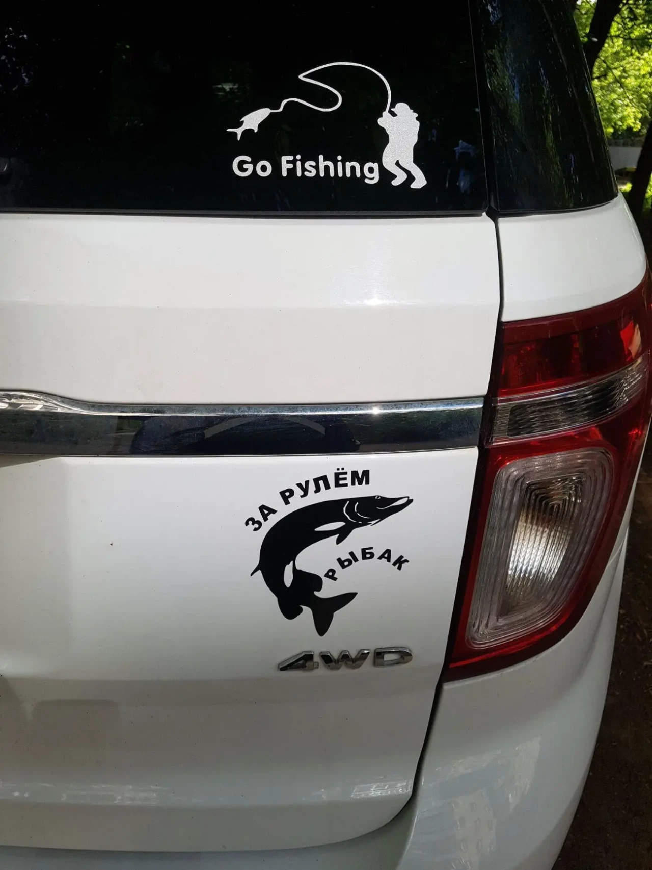 Наклейка на авто на тему рыбалка 6