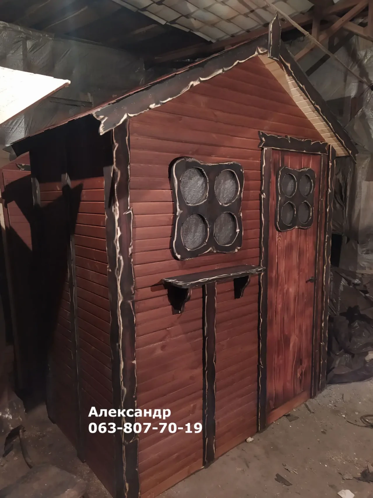 Летний душ с предбанником ( дачный душ из дерева , душевая ) 8