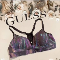 Guess оригинал Бюстгальтер спортивный без косточки поролон черный