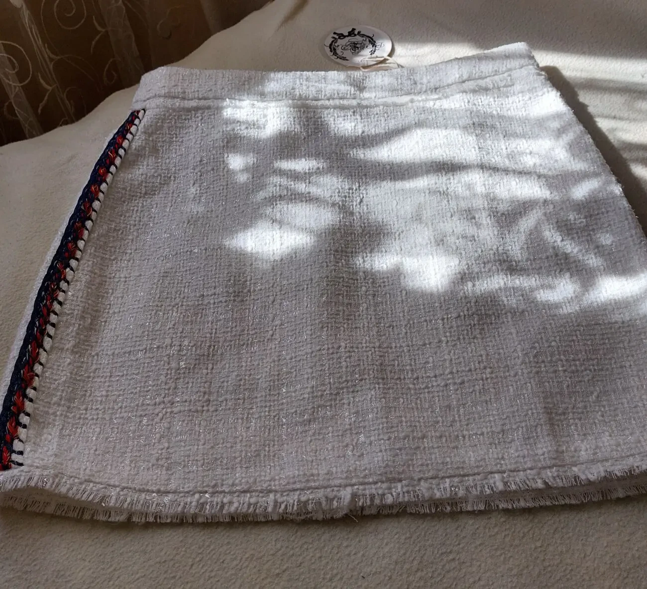 Новая белая твидовая юбка Elenza 9