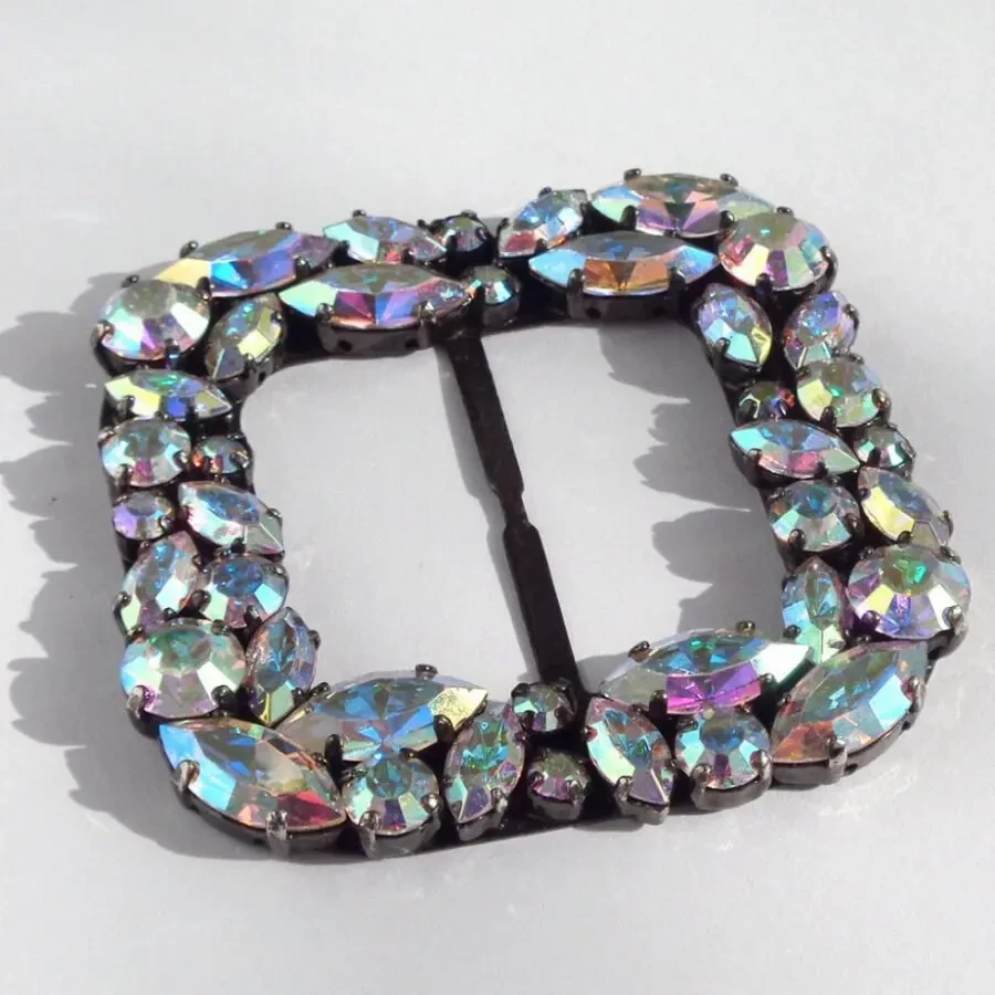 Пряжка винтаж со стразами для пояса пальто шубы ремня брюк 5