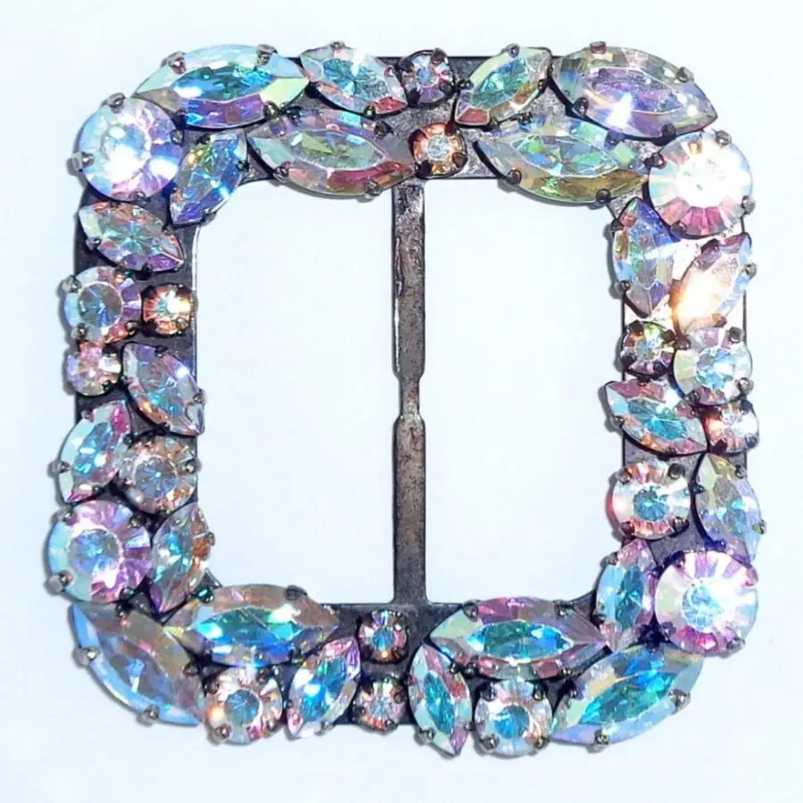 Пряжка винтаж со стразами для пояса пальто шубы ремня брюк 2