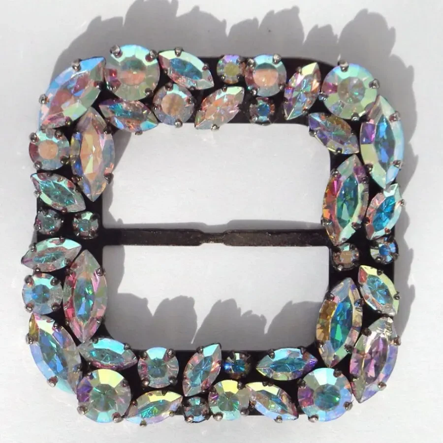 Пряжка винтаж со стразами для пояса пальто шубы ремня брюк 4