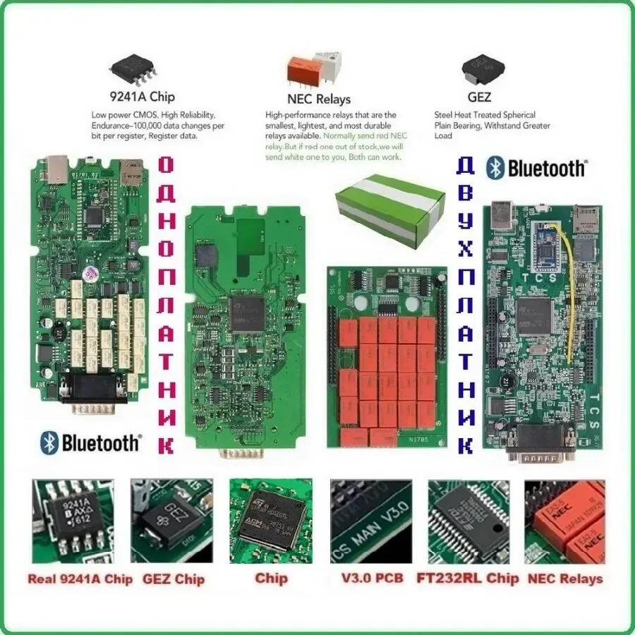 Диагностика Delphi DS150E V3.0 AutoCom Pro B/t Две/Одна плата ОБД2 3