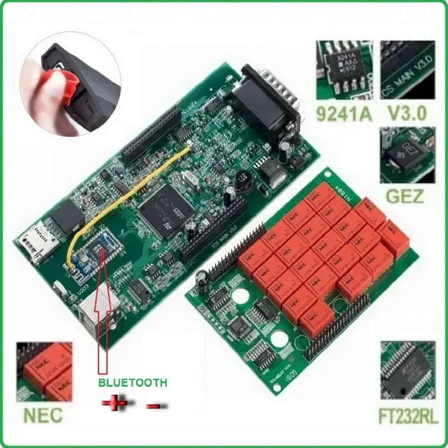 Диагностика Delphi DS150E V3.0 AutoCom Pro B/t Две/Одна плата ОБД2 2