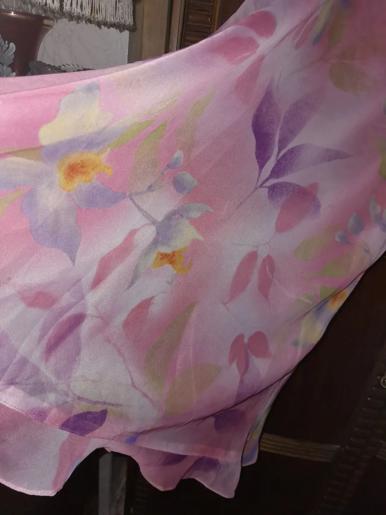 Красивая цветная розовая юбка на подкладке 6