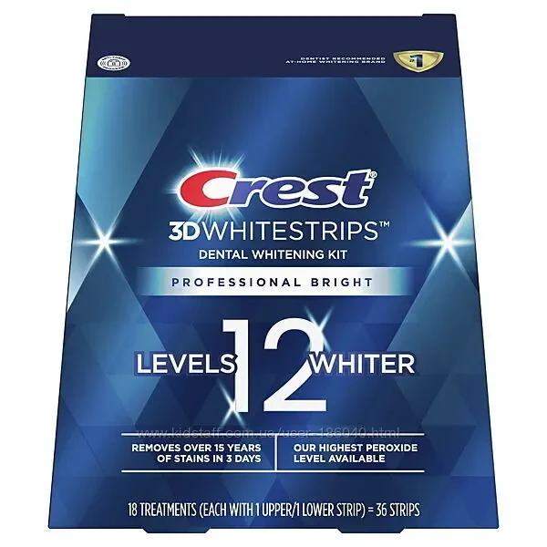 ПРОФЕСІЙНЕ відбілювання Crest 3D Bright Professional Whitestrips -USA