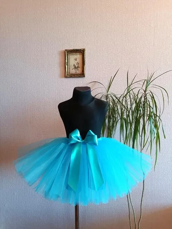 Спідничка блакитна фатинова пишна юбка бірюзова 4-6 р