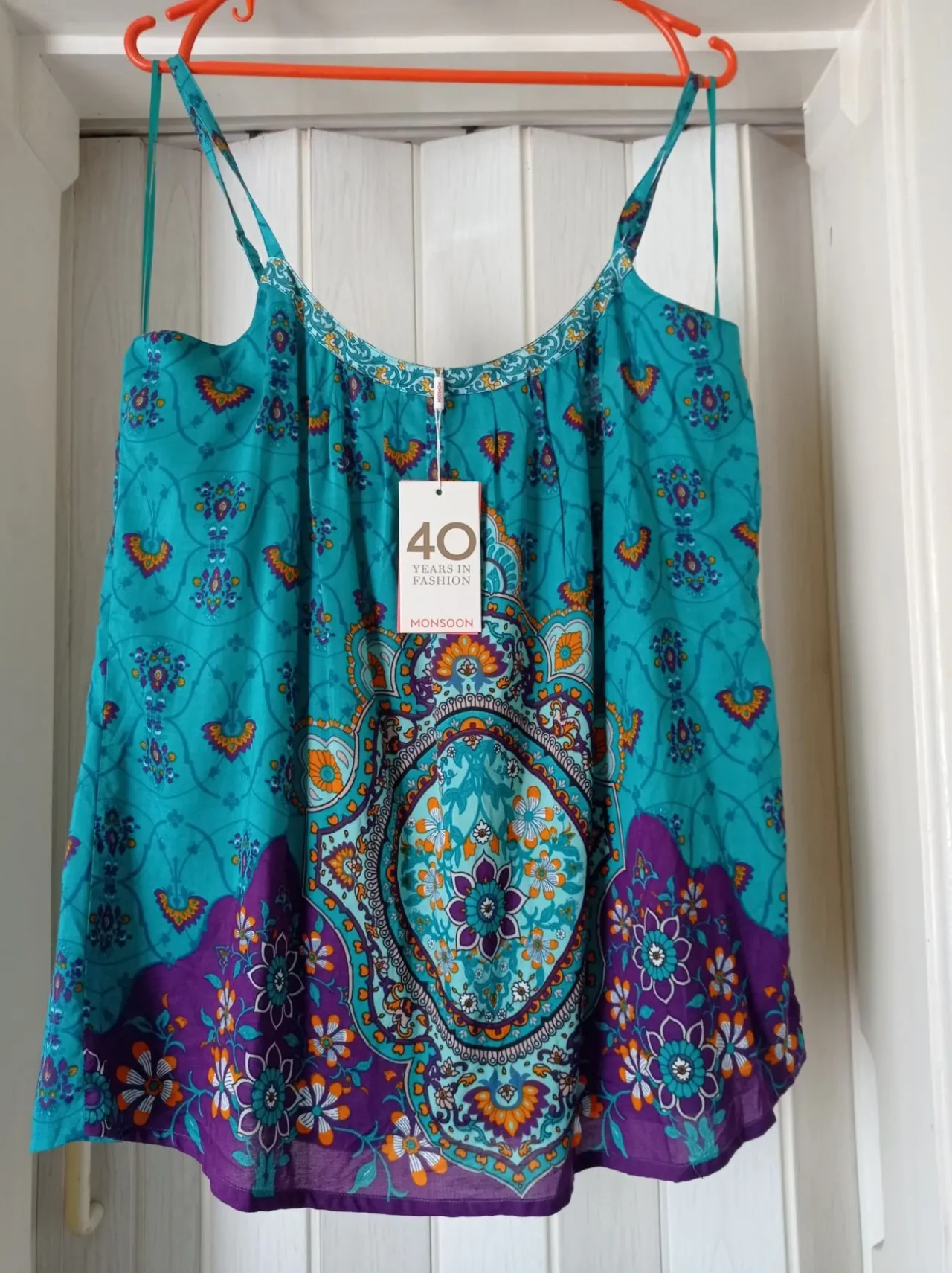 Майка бирюзовая на бретельках вискоза Monsoon