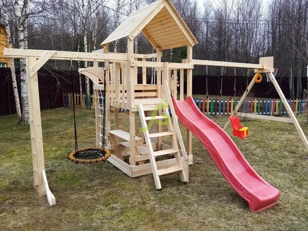 Ігровий комплекс. Дитячий майданчик з дерева. Дитячий ігровий майданчи 3