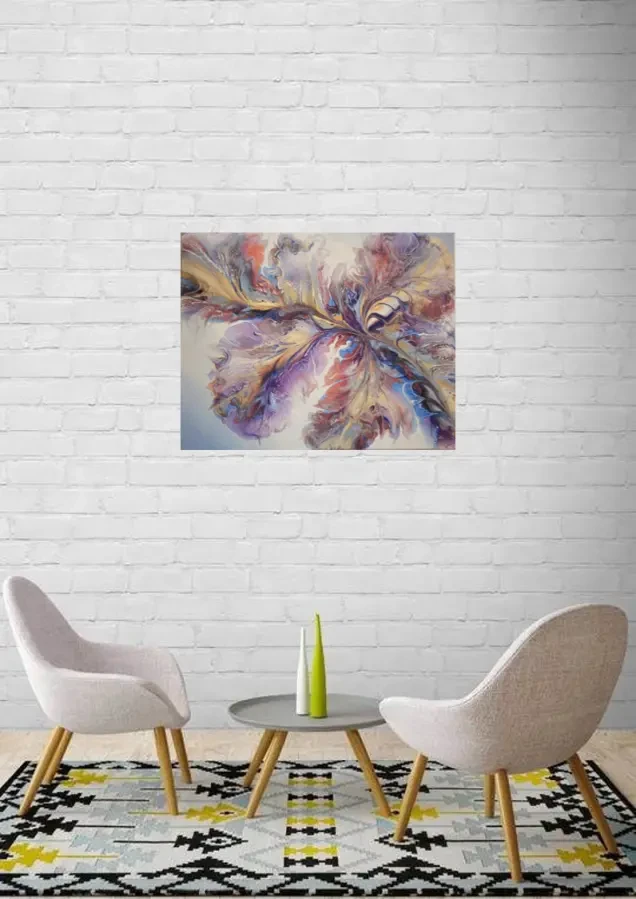 Purple Tropics живопис Fluid Art  на полотні, акрил 5