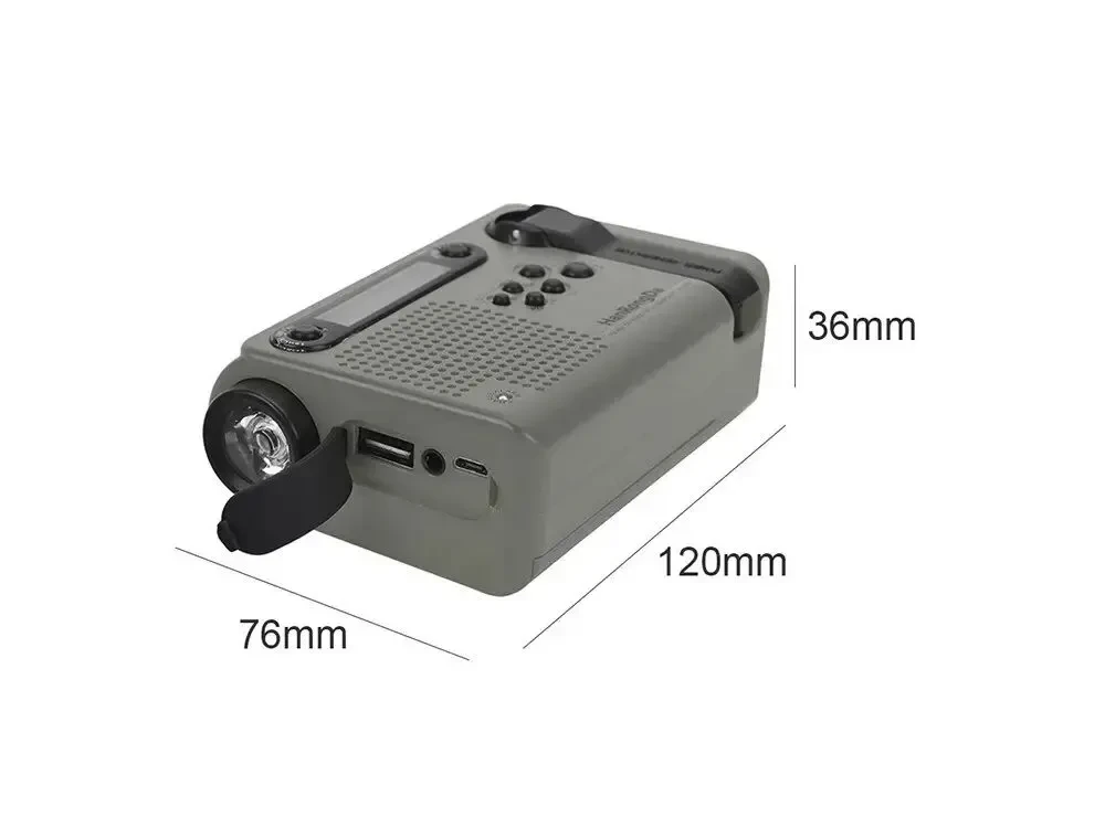 Сонячний радіоприймач HRD-900 з павербанком, ліхтарем та динамо 6