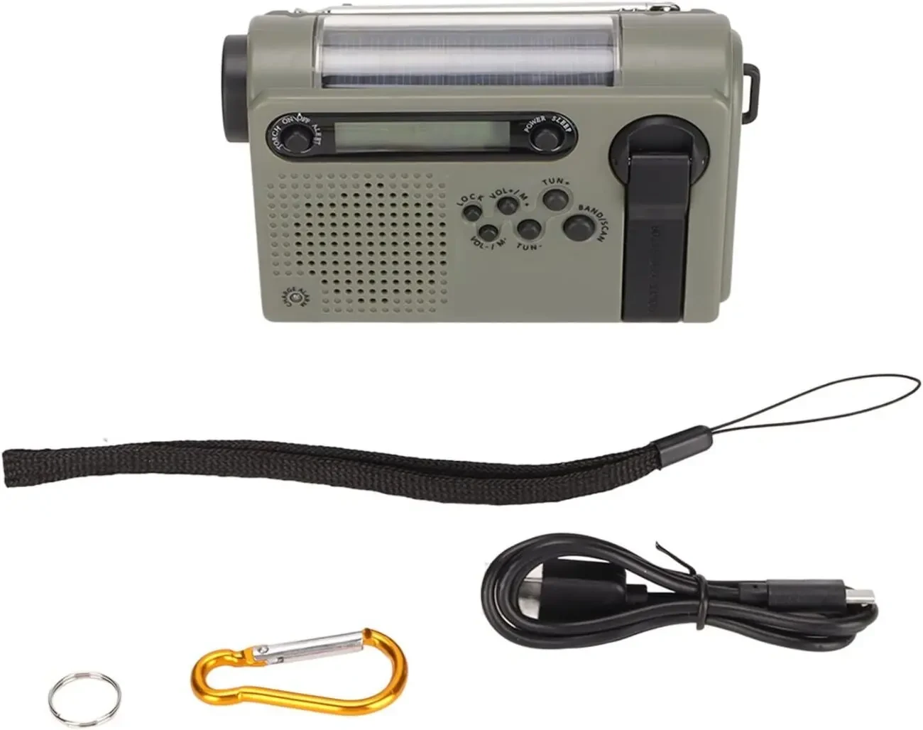 Сонячний радіоприймач HRD-900 з павербанком, ліхтарем та динамо 5