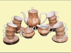Гарний перламутровий чайний сервіз на 12 персон, новий