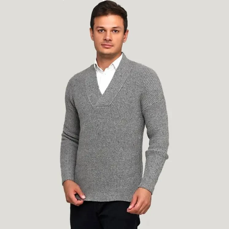 COS Швеция р. L/50 мужской свитер 75% шерсть шерстяной зимний вязаный 8