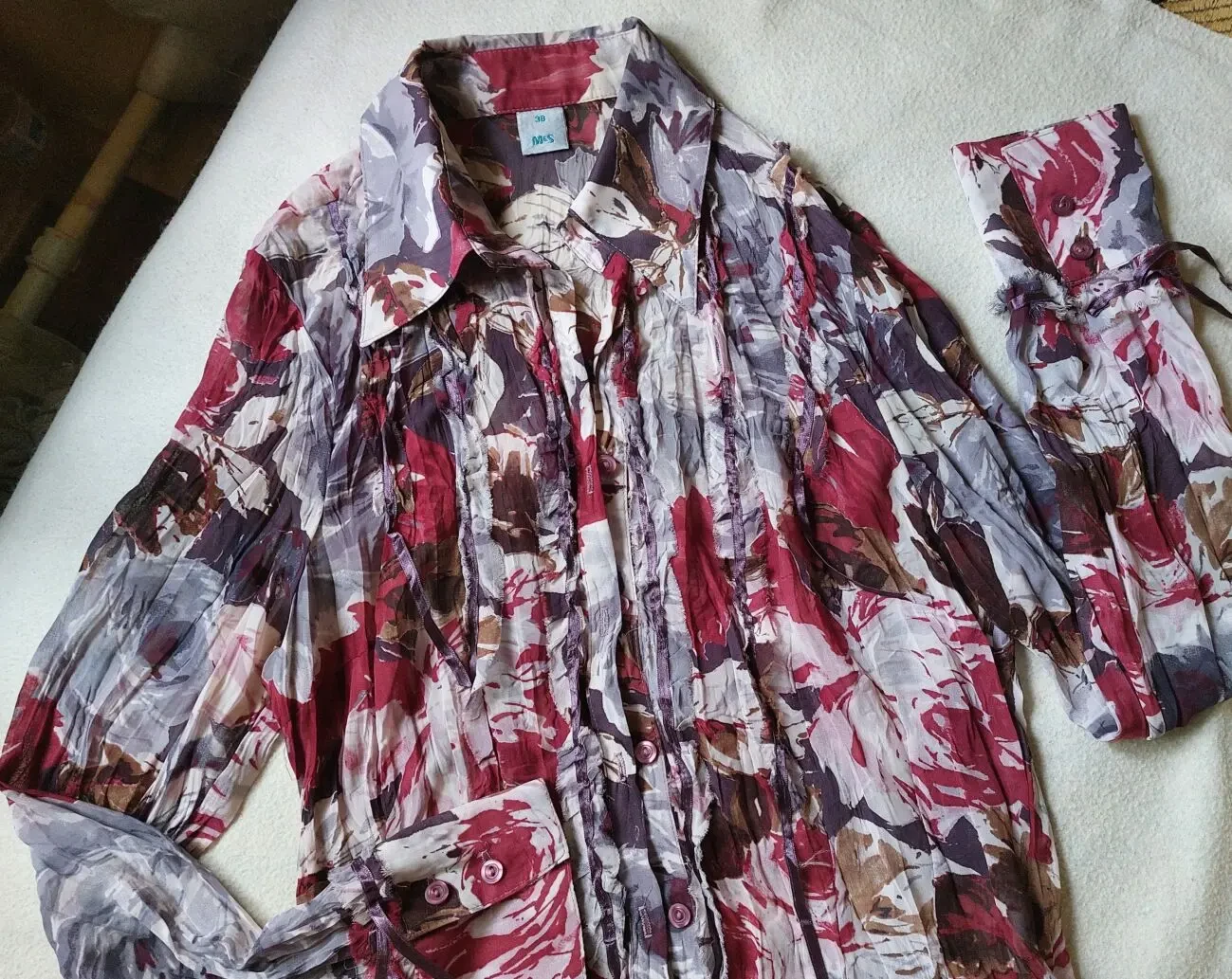 Блузка блузочка жатая Ms размер 38 Франция