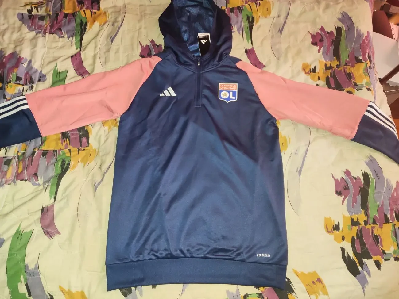 Футбольная кофта с капюшоном Adidas FC Olympique Lionnais 3