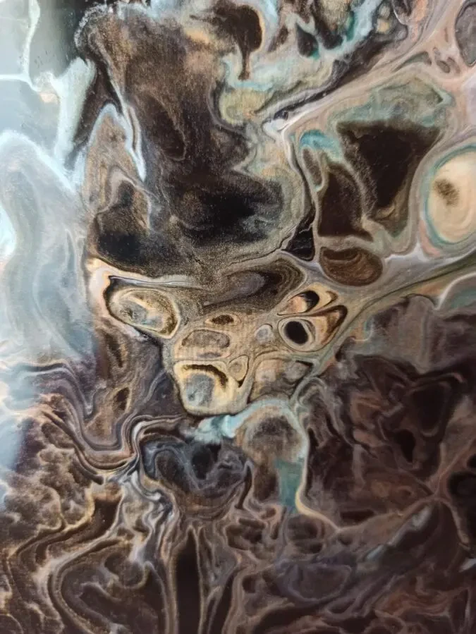 Квітка вночі  живопис  Fluid Art  акрил 5