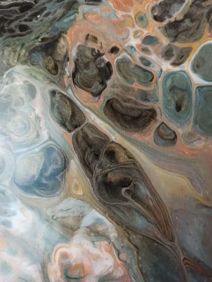 Квітка вночі  живопис  Fluid Art  акрил 3