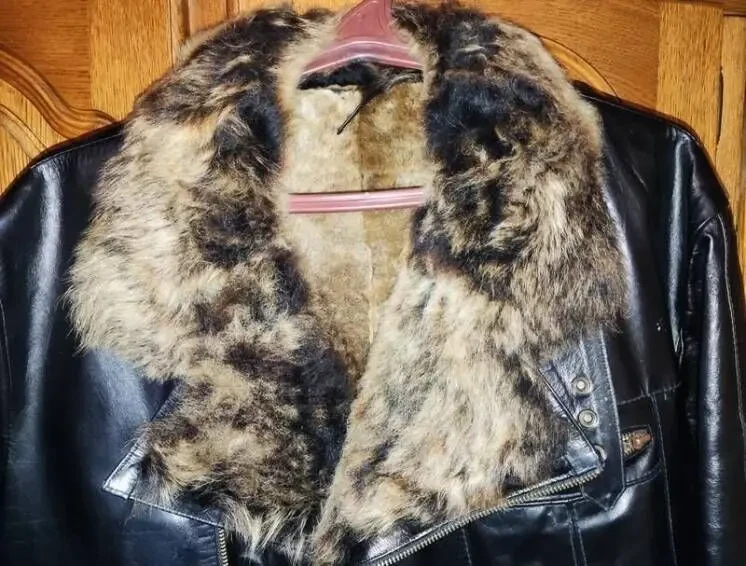Кожаная зимняя куртка-косуха Fashion House 2