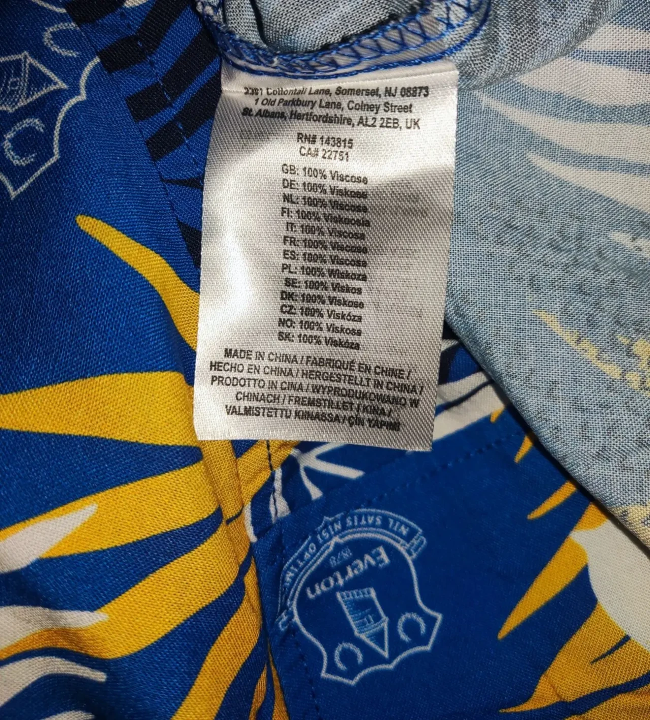 Футбольная летняя рубашка гавайка FC Everton,э 6