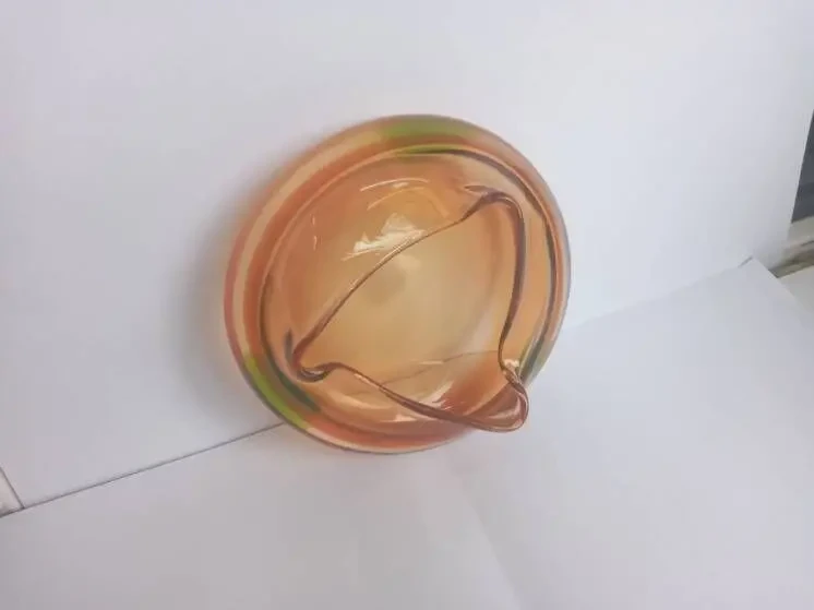 Ваза времён ссср, Чехословакия, цветное богемское стекло 3