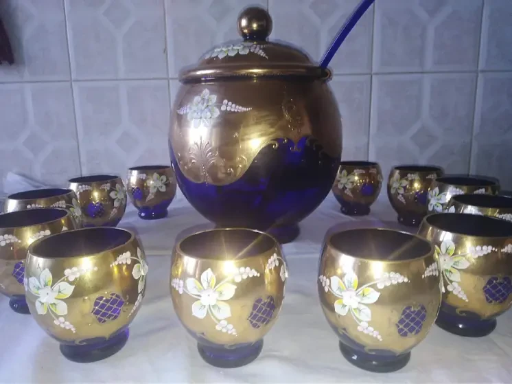 Крюшонница, Богемія, Чехословаччина, ліплення, позолота, 70-80-ті р 5