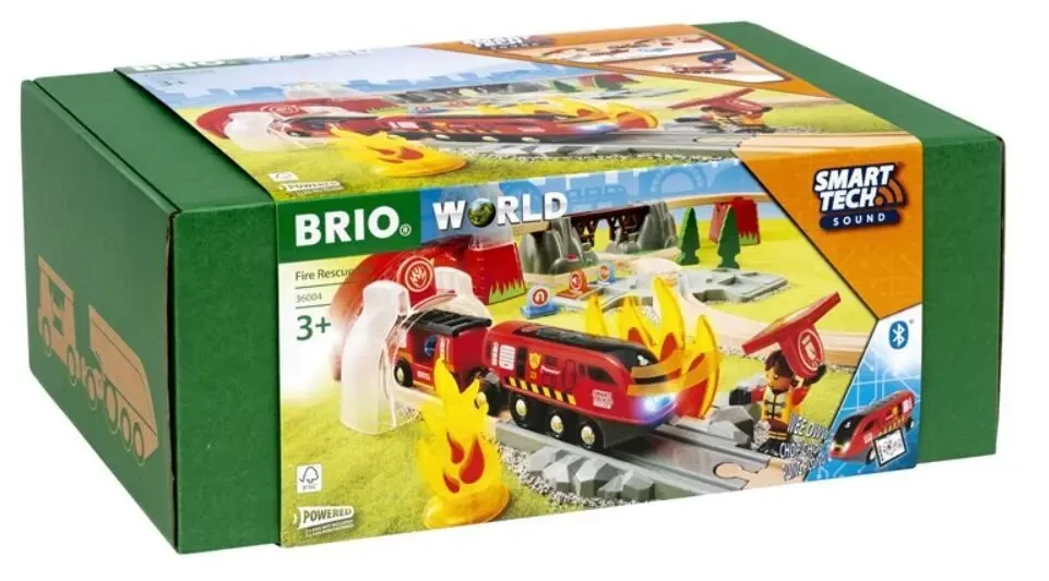 Дерев'яна залізниця Brio (Бріо) 36004 Пожежний набір Smart Tech 10