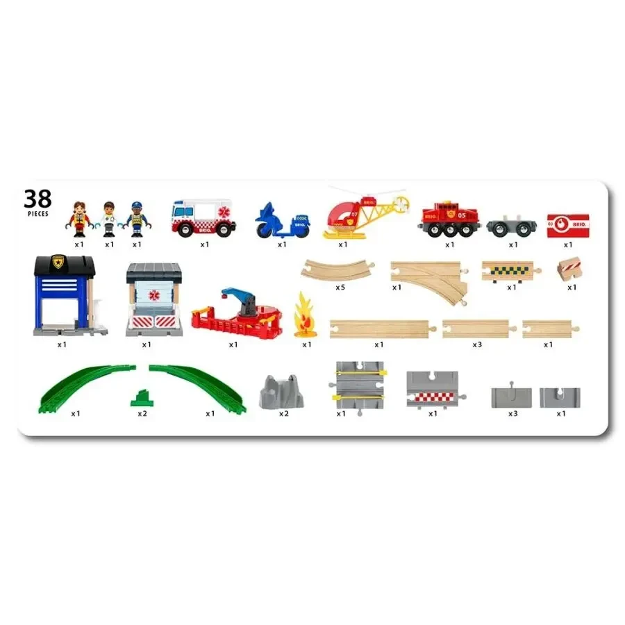 Дерев'яна залізниця Brio (Бріо) 36025 Рятувальний набір 9