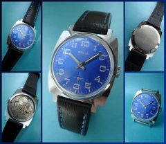 ПОБЕДА МУЖСКИЕ, МЕХАНИЧЕСКИЕ сделано в СССР 80-х.  НОВЫЙ ремешок