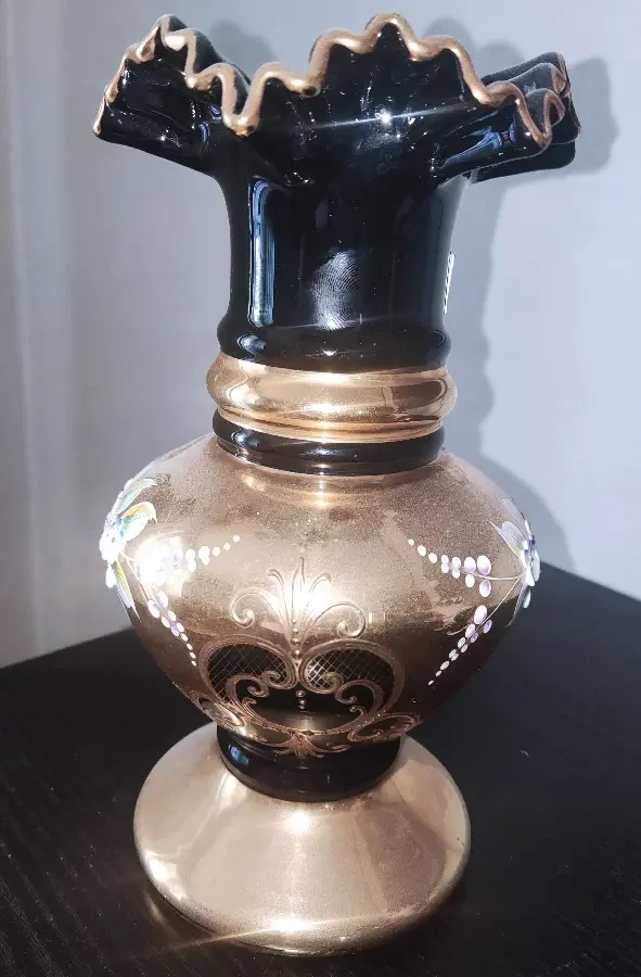 Ваза Богемия, времен СССР, лепка с позолотой 2