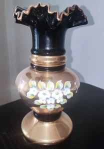 Ваза Богемия, времен СССР, лепка с позолотой