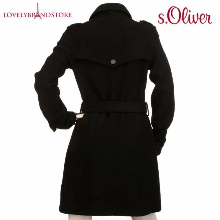 S.oliver 100% шерсть классическое женское шерстяное пальто демисезон 4