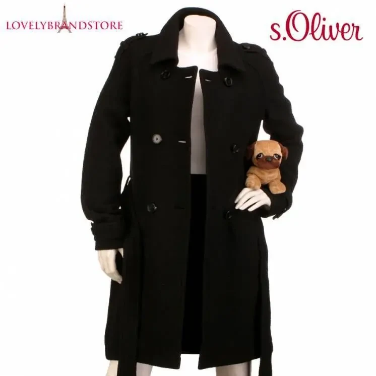 S.oliver 100% шерсть классическое женское шерстяное пальто демисезон