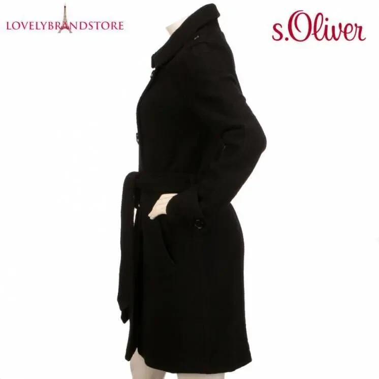 S.oliver 100% шерсть классическое женское шерстяное пальто демисезон 6
