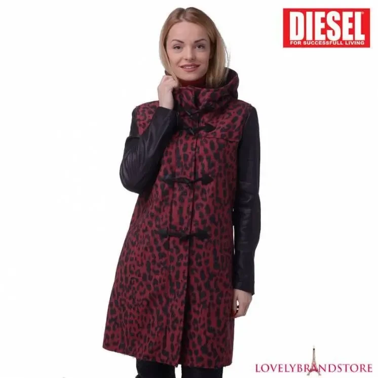 Дафлкот Diesel шерстяное полупальто 100% кожа тренч демисезон пальто 4