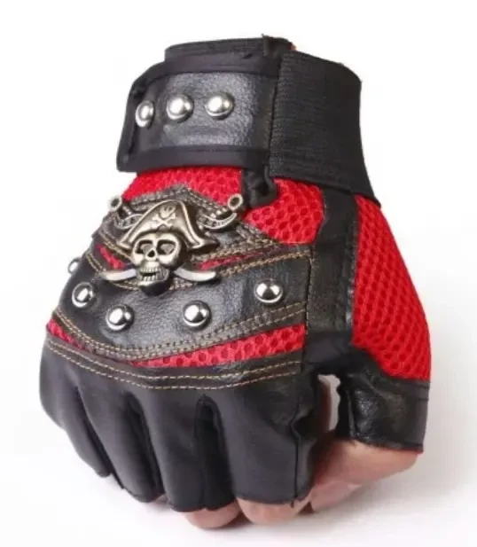 Велосипедные перчатки без пальцев с черепом 7