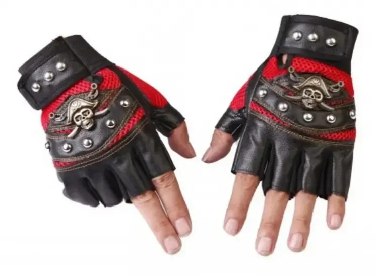 Велосипедные перчатки без пальцев с черепом 8