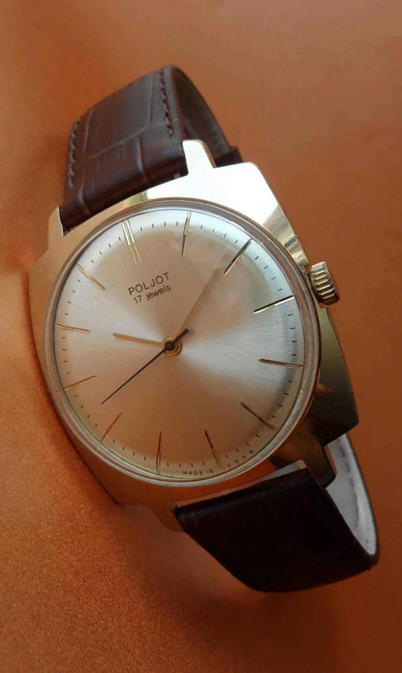 ПОЛЁТ 70х. механика, 10 МИКРОН ЗОЛОЧЕНИЯ, часы мужские, СССР большой 2