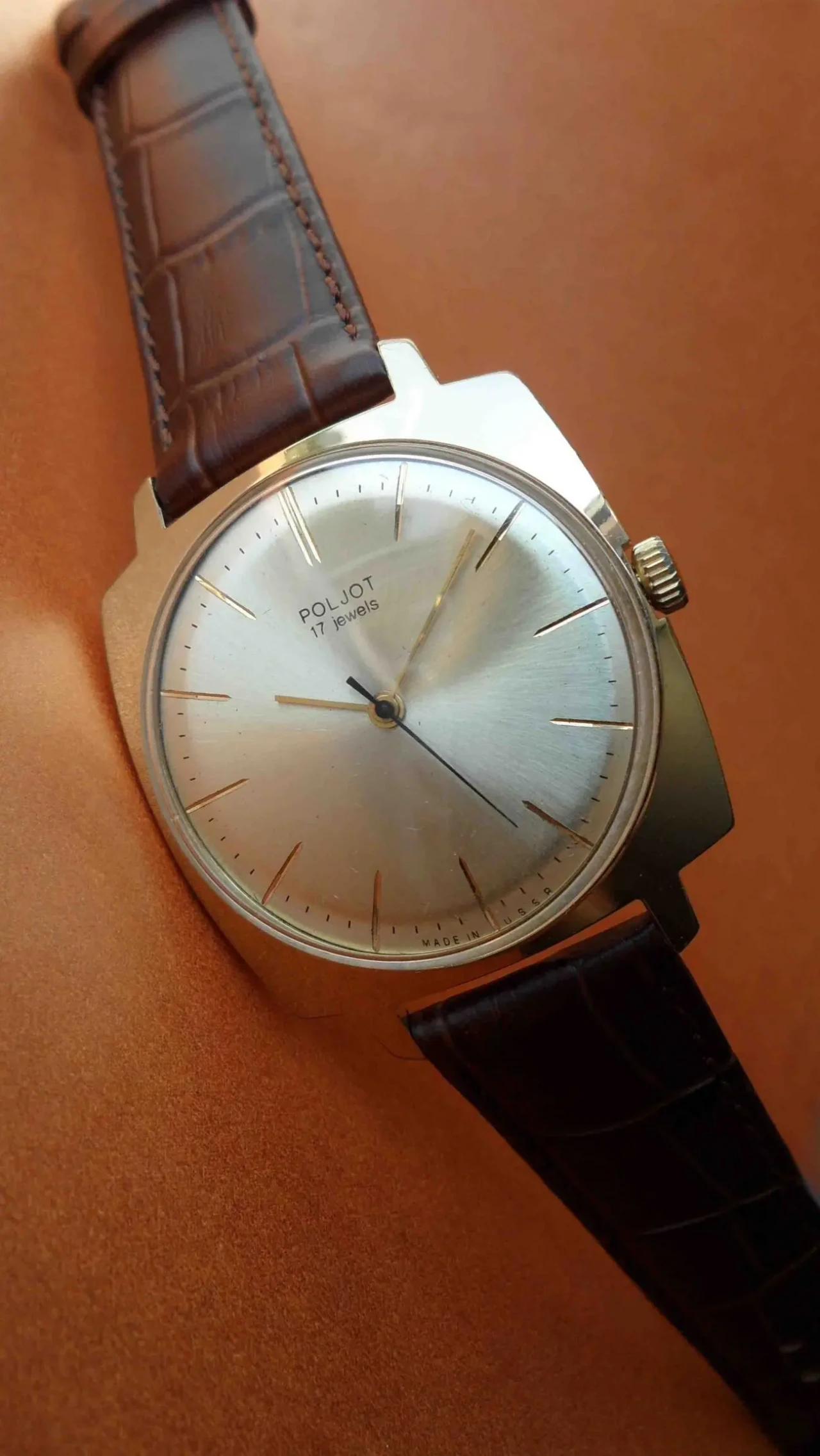 ПОЛЁТ 70х. механика, 10 МИКРОН ЗОЛОЧЕНИЯ, часы мужские, СССР большой 10