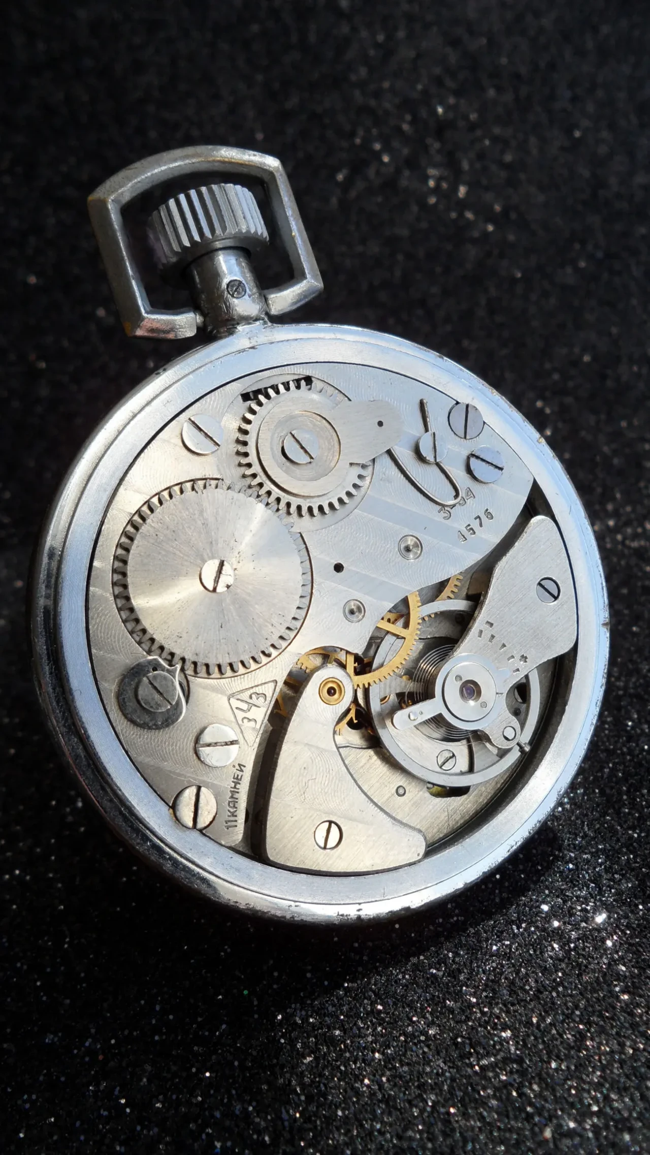 после ВОЕННЫЙ, ЗЛАТОУСТОВСКИЙ секундомер СССР 54-г механика 11 камней 10